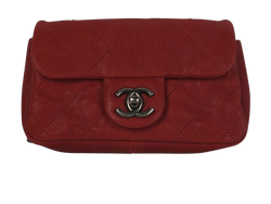 Mini CC Stitch Flap Bag,Caviar,Red,15690652,3*